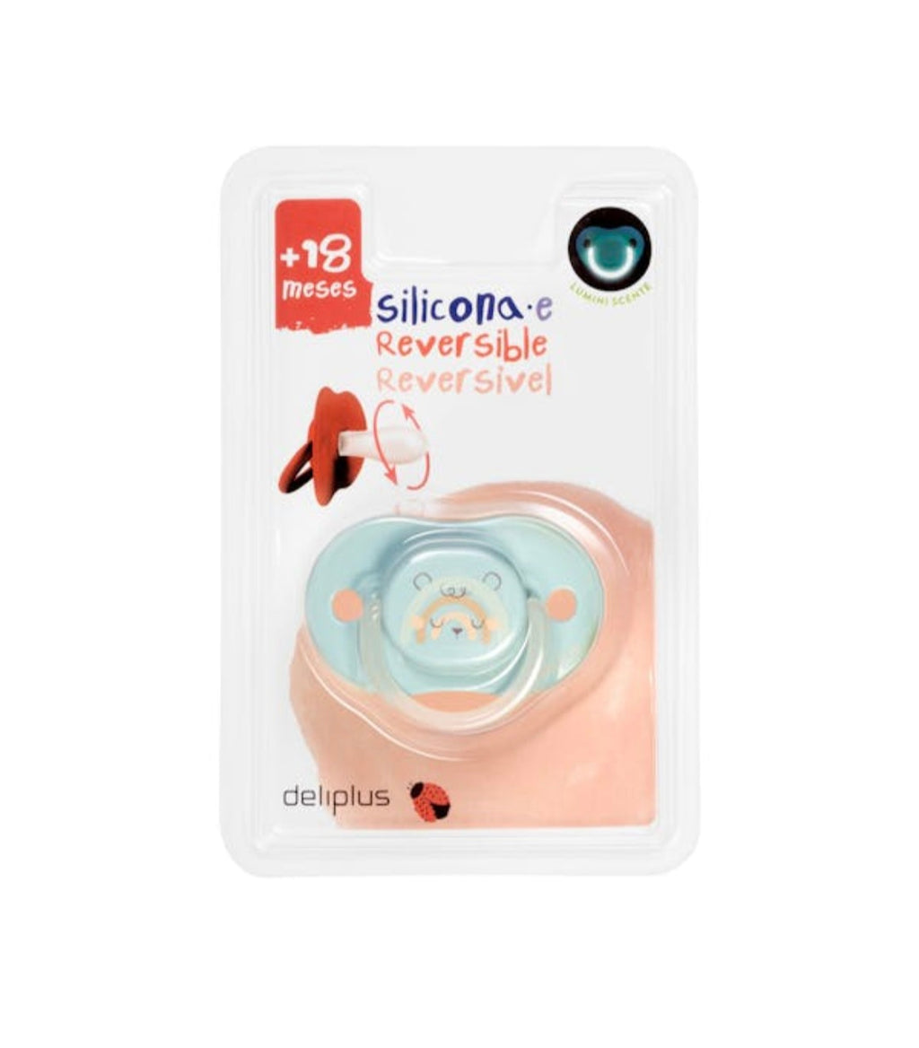 Sucette bébé réversible en silicone  +18 mois