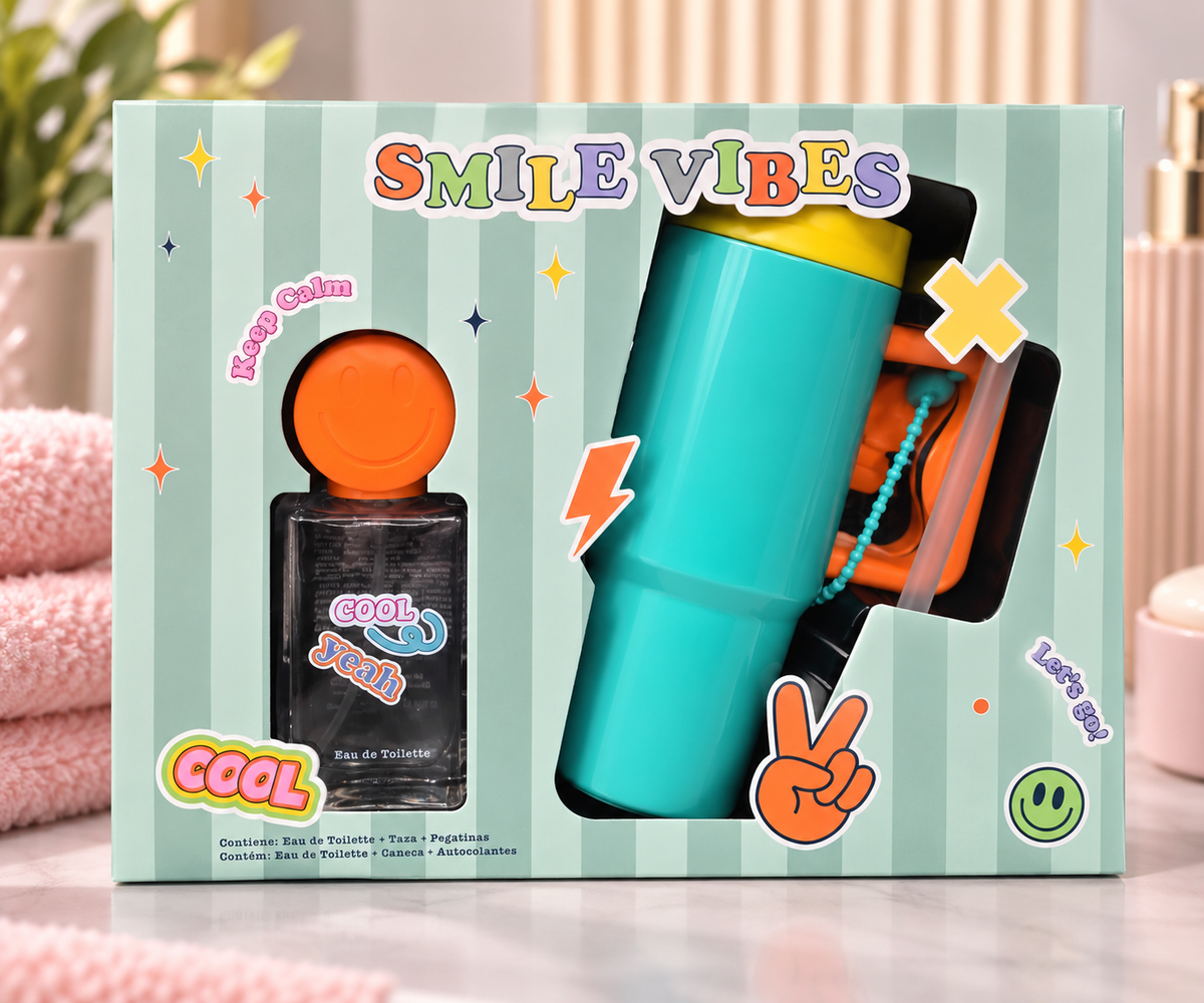 Coffret cadeau Smile Vibes – Eau de toilette & accessoires 🌈✨