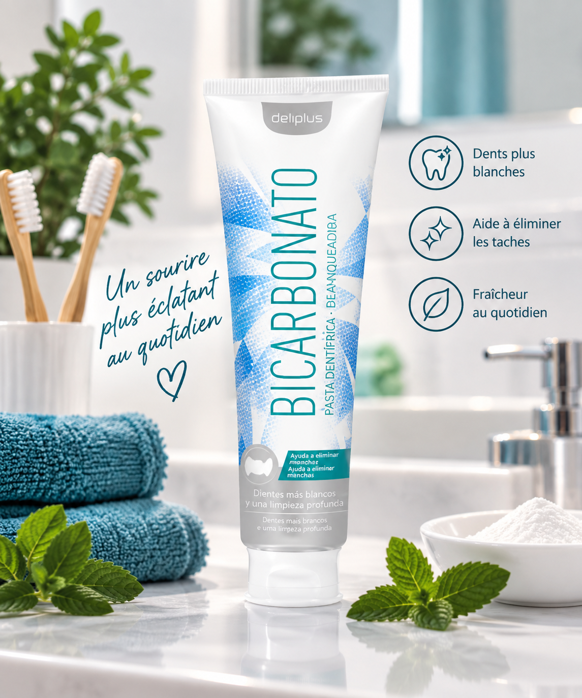 Dentifrice Bicarbonate – Deliplus 🦷✨
