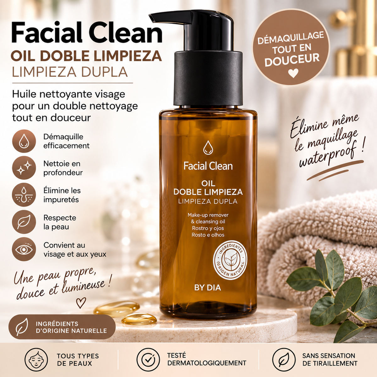 Huile Nettoyante Visage – Double Nettoyage