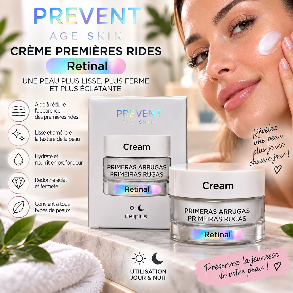 ✨ CRÈME PREMIÈRES RIDES AU RETINAL – PREVENT AGE SKIN