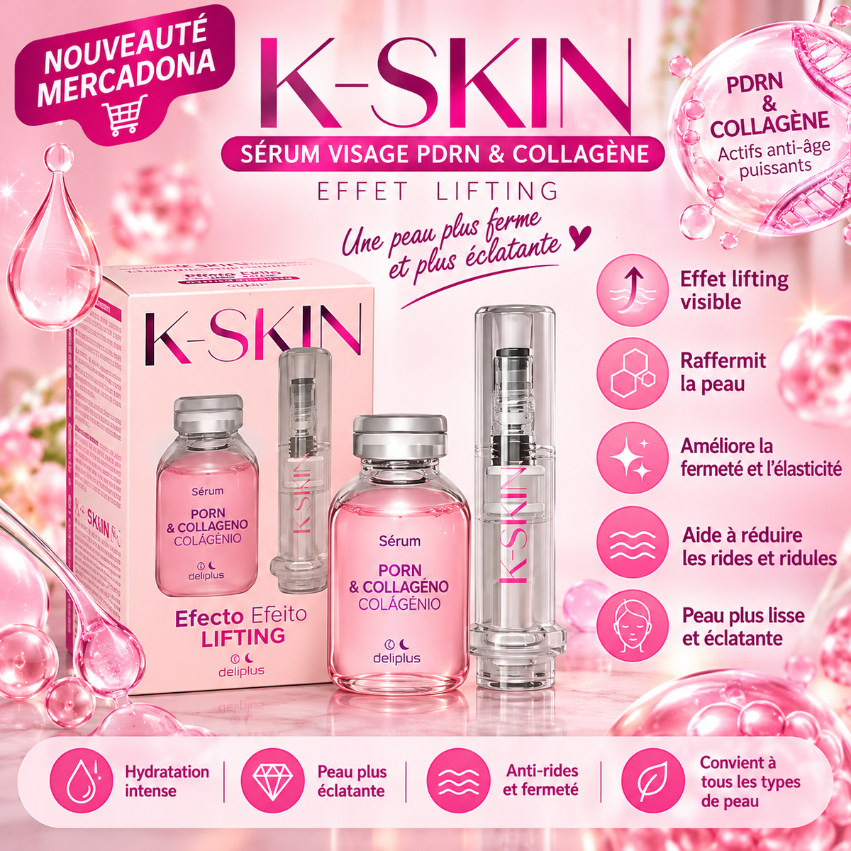 Sérum Visage PDRN & Collagène – Effet Lifting