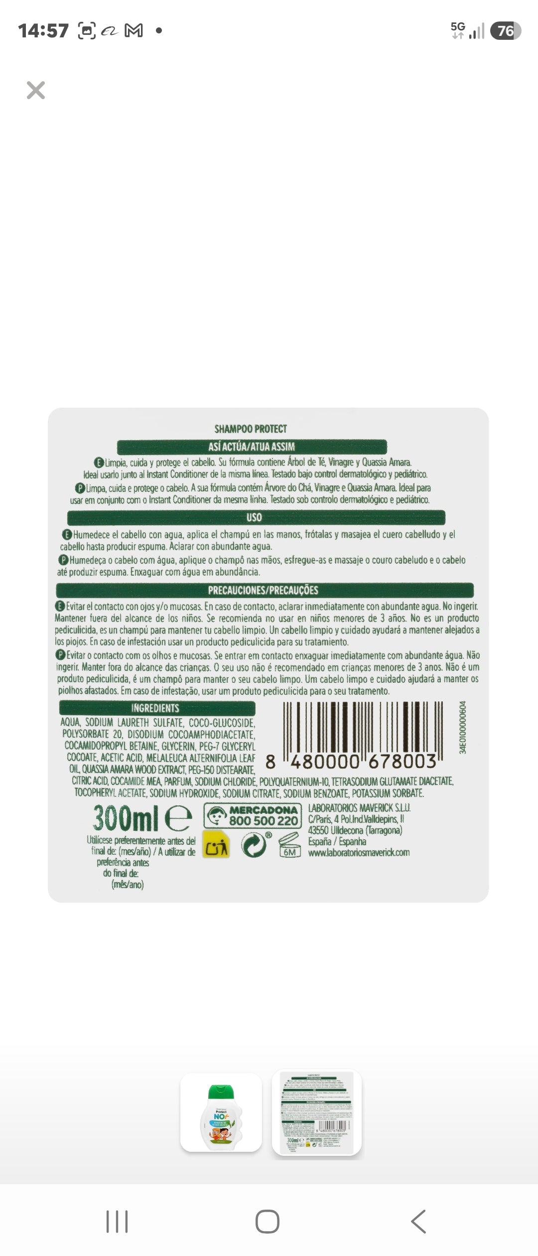 Shampooing Protect NO+ Kids – Arbre à thé