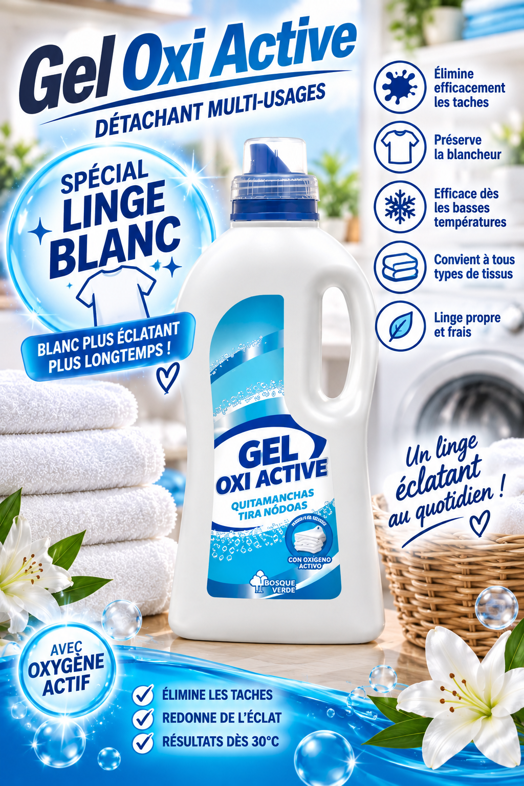 Gel Oxi Active – Spécial linge blanc