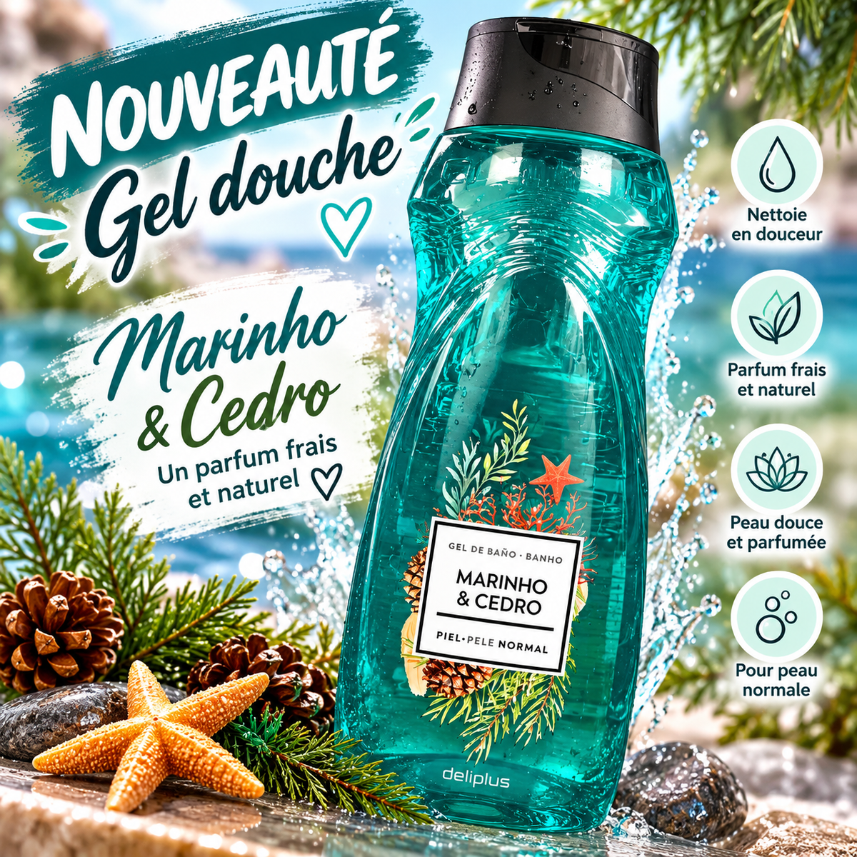 GEL DOUCHE MARINHO & CEDRO – MARIN & CÈDRE