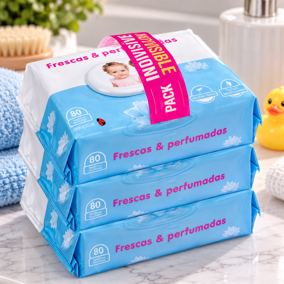 Lot x 3 lingettes bébé