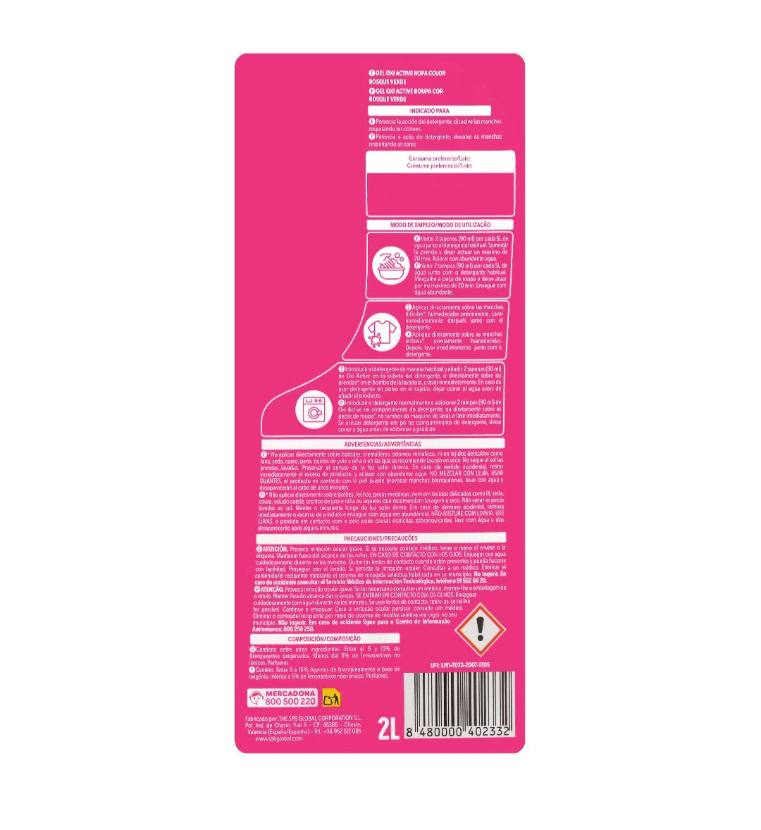 Gel Oxi Active- Détachant spécial couleur