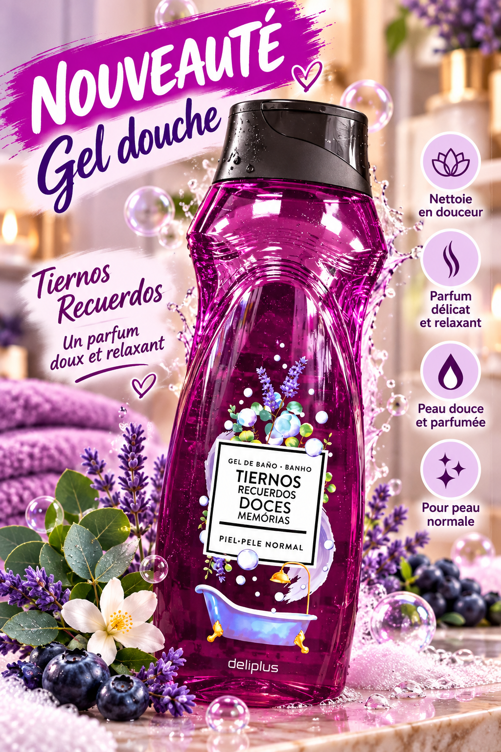 💜 GEL DOUCHE TIERNOS RECUERDOS – DOUX SOUVENIRS