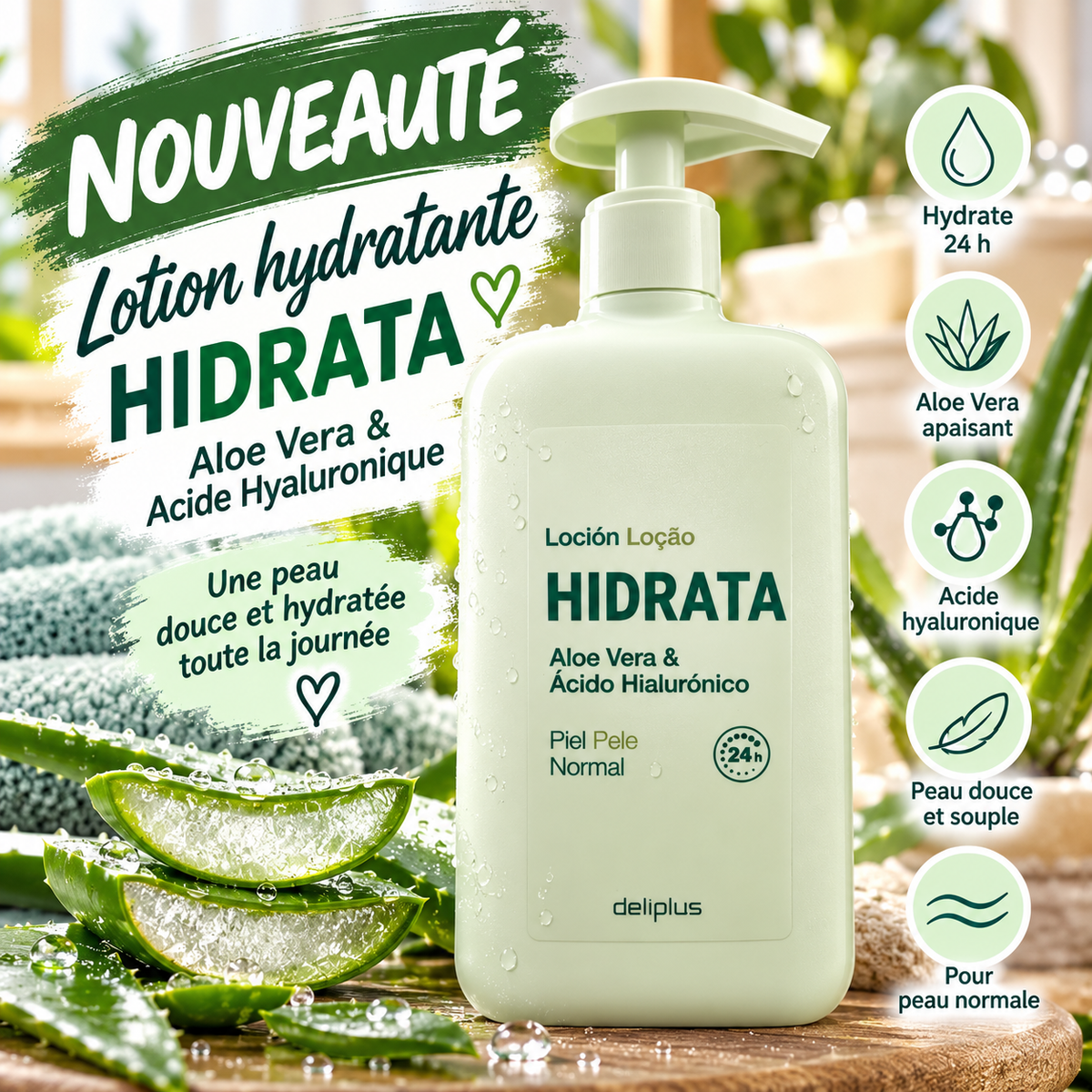 💚 LOTION CORPORELLE HIDRATA – ALOE VERA & ACIDE HYALURONIQUE