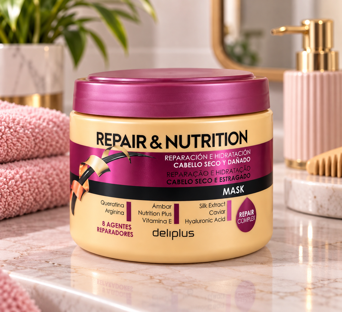 Masque capillaire Repair & Nutrition Deliplus – Cheveux secs et abîmés