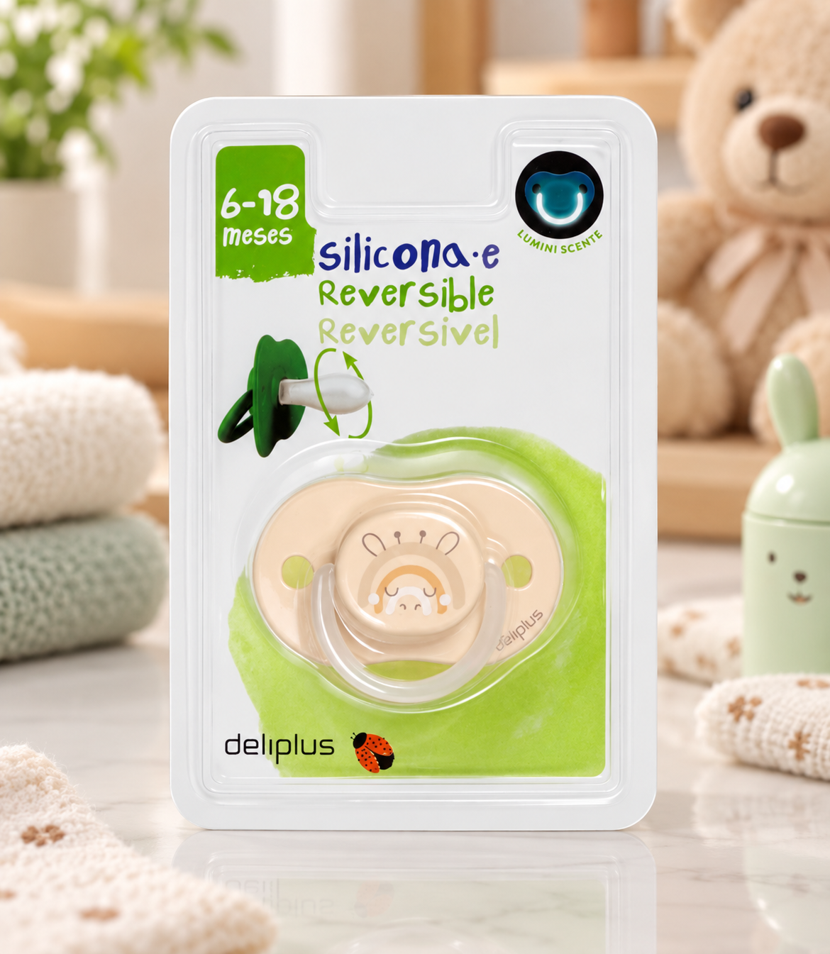 Sucette bébé réversible en silicone – 6 à 18 mois