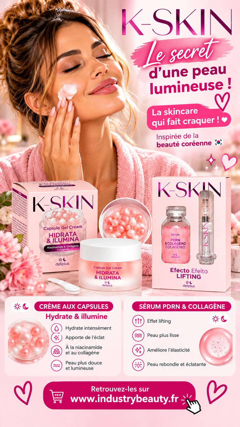 LOT CRÈME &SERUM GLOW  K-SKIN
