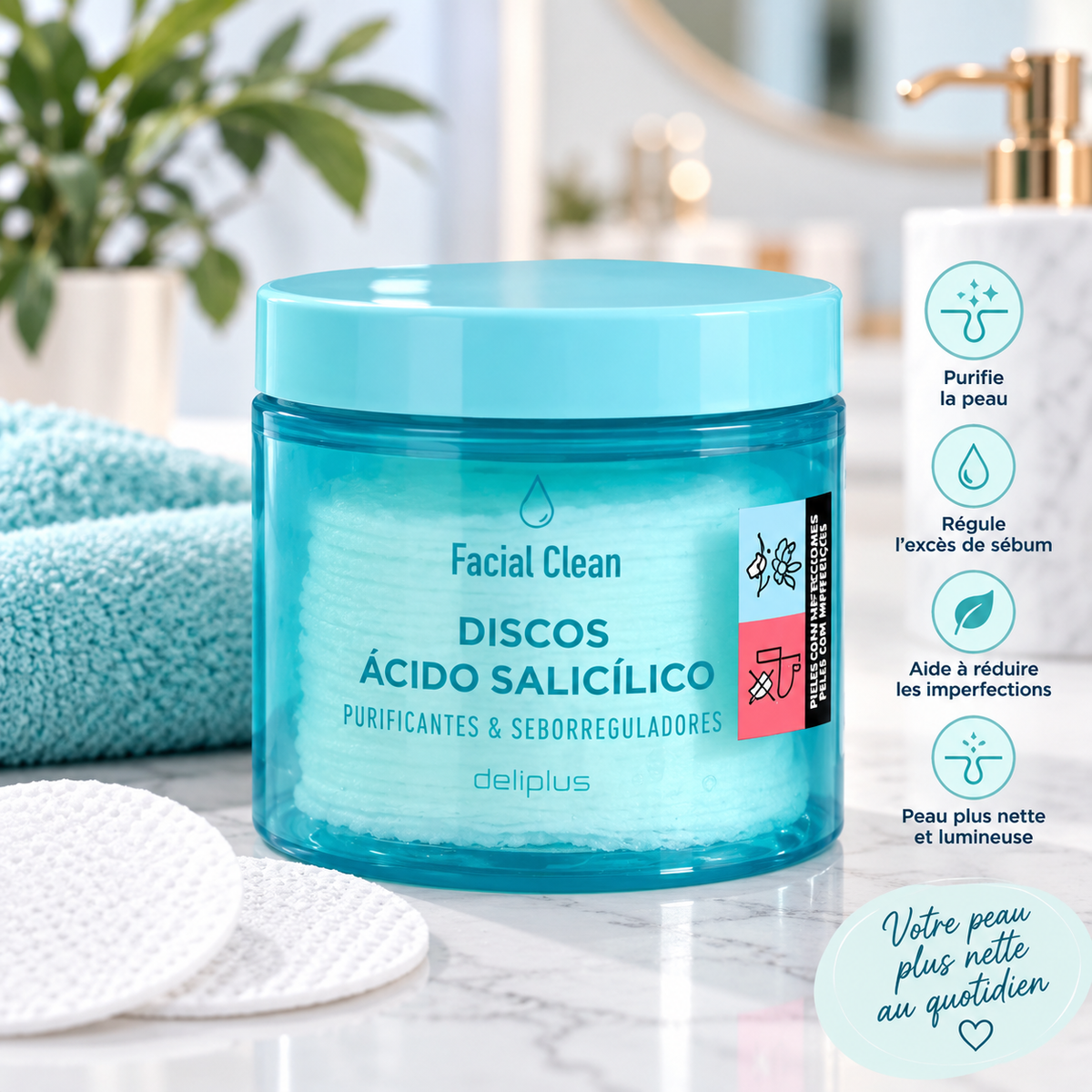 Disques Purifiants à l’Acide Salicylique – Soin Visage