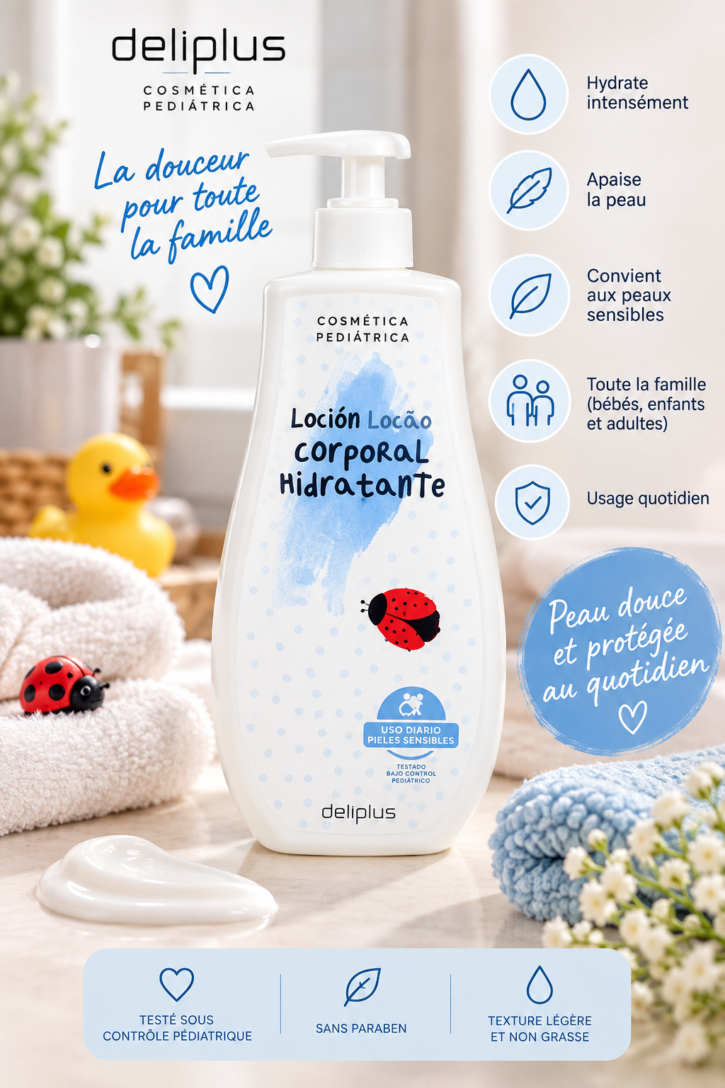 Lotion corporelle hydratante pédiatrique 👶💙