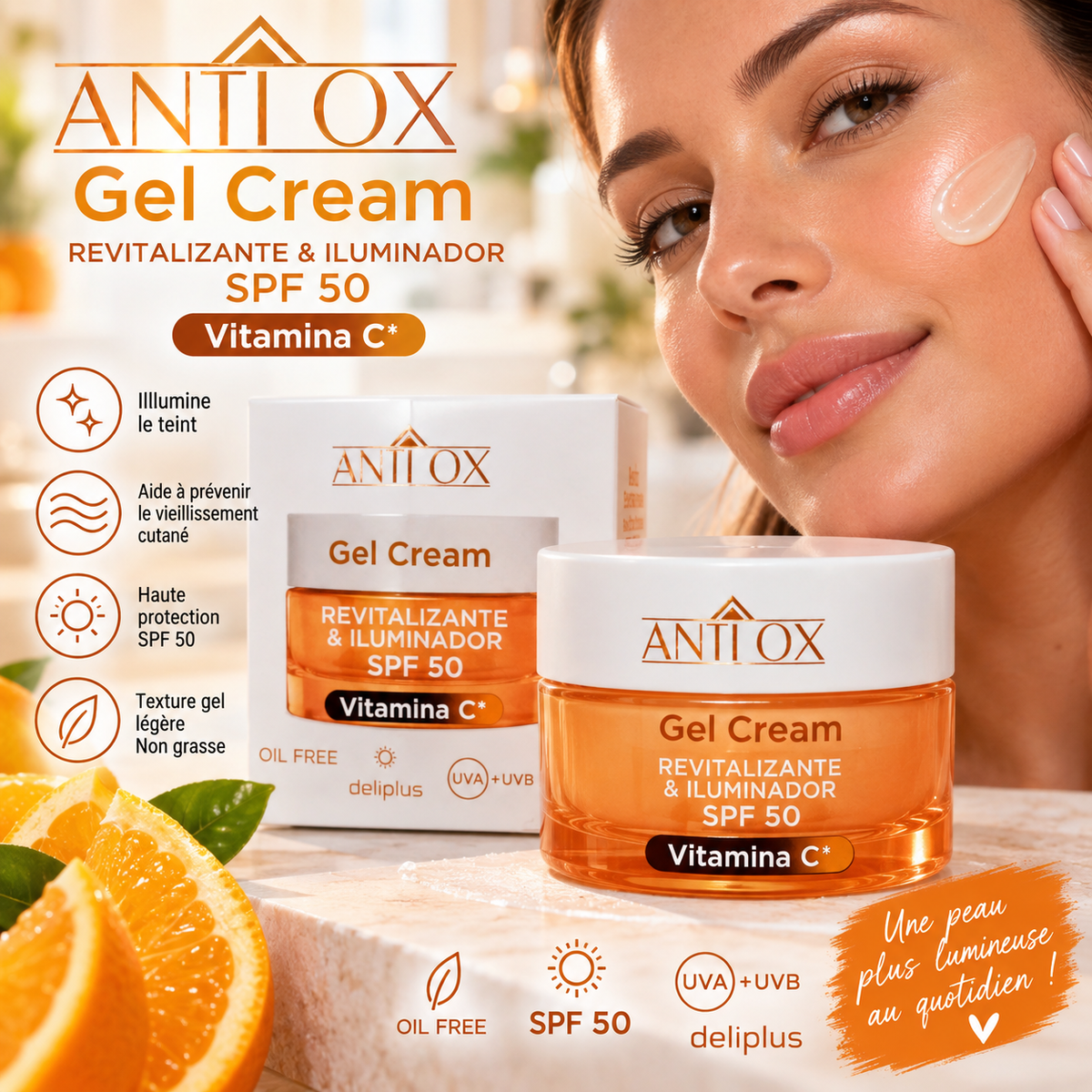 🍊 GEL CRÈME VISAGE VITAMINE C – SPF 50